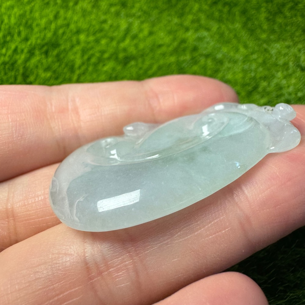 [買太多出清] 天然緬甸 A 貨翡翠 冰起膠如意 如你心意 雙面立體雕功-細節圖2