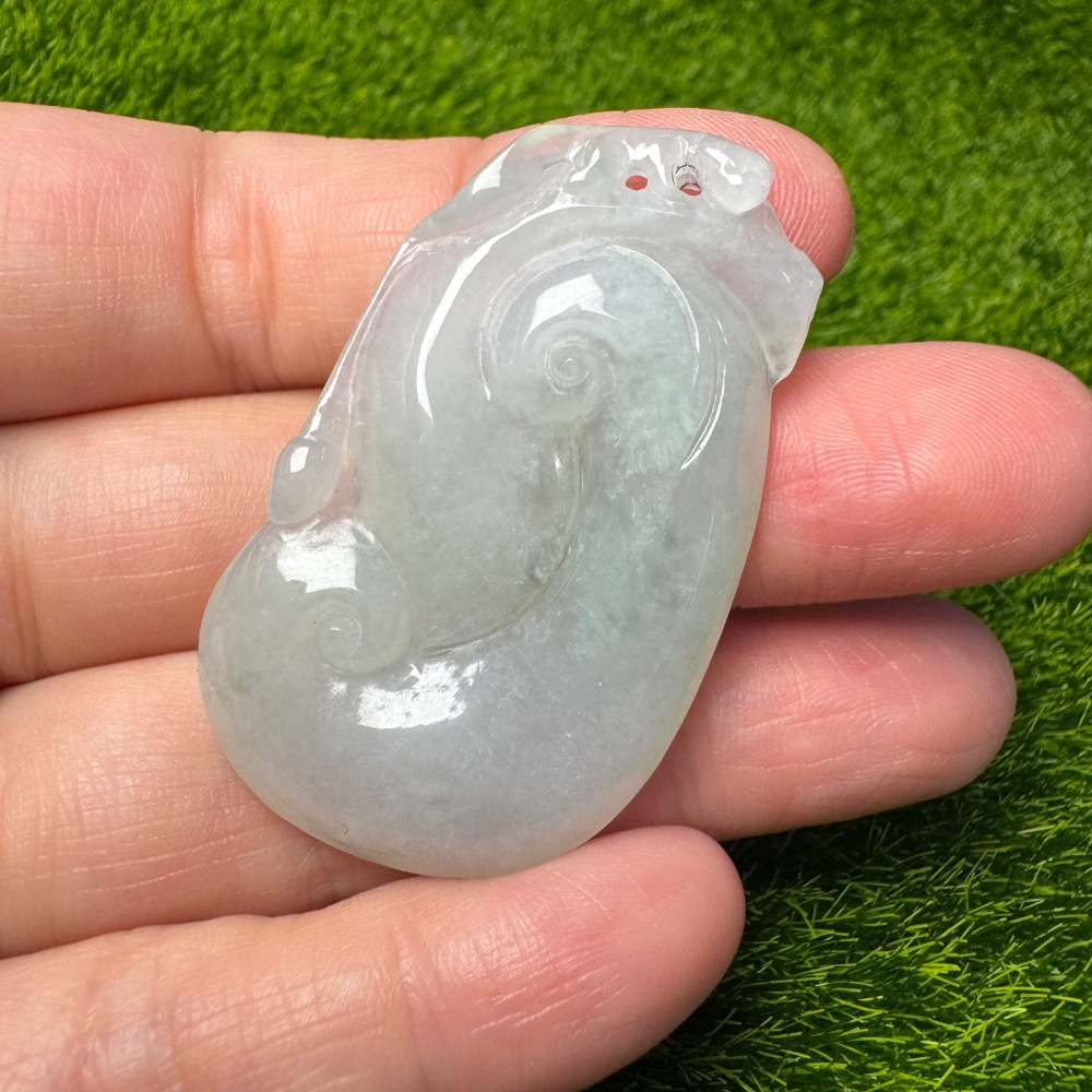 [買太多出清] 天然緬甸 A 貨翡翠 冰起膠如意 如你心意 雙面立體雕功-細節圖9