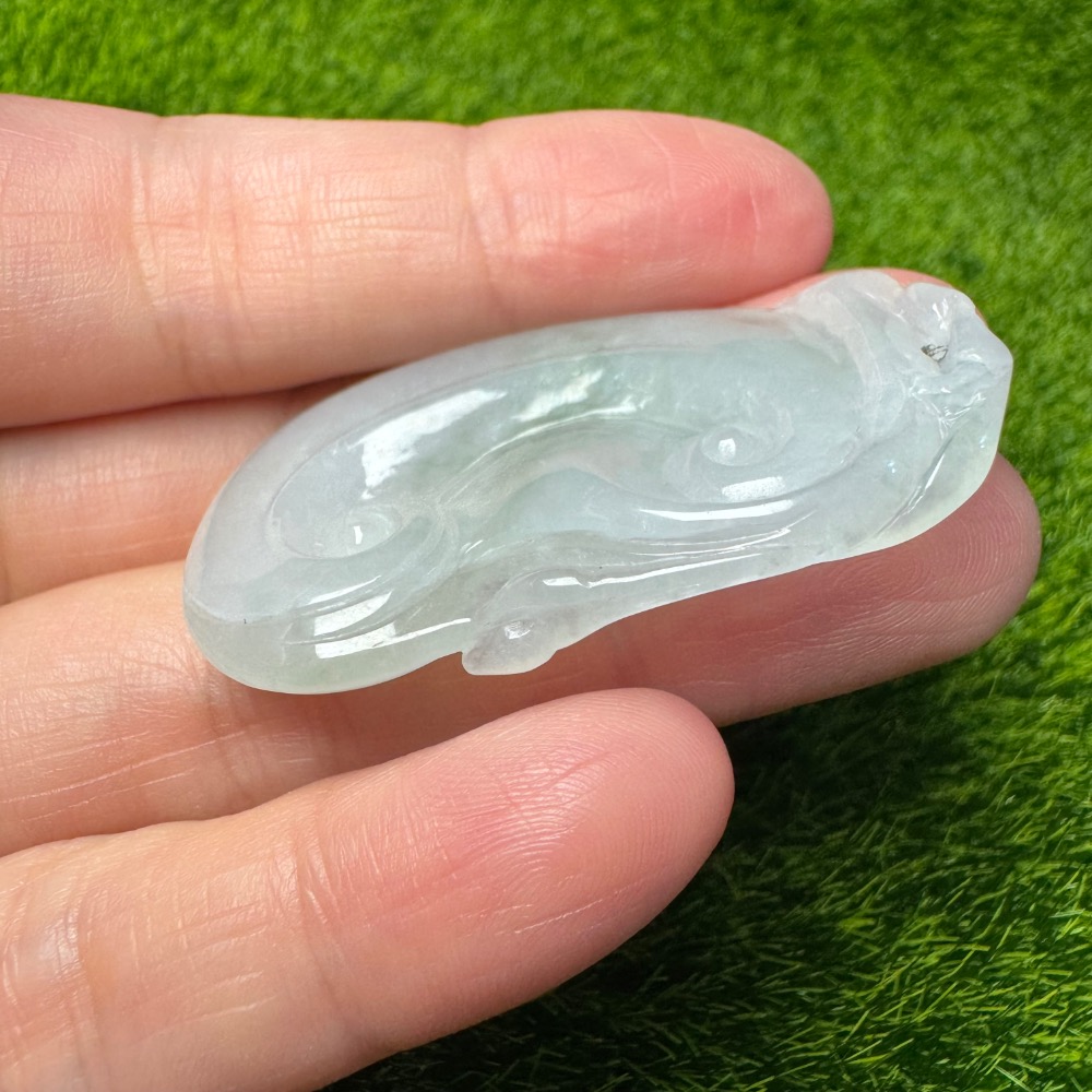 [買太多出清] 天然緬甸 A 貨翡翠 冰起膠如意 如你心意 雙面立體雕功-細節圖10