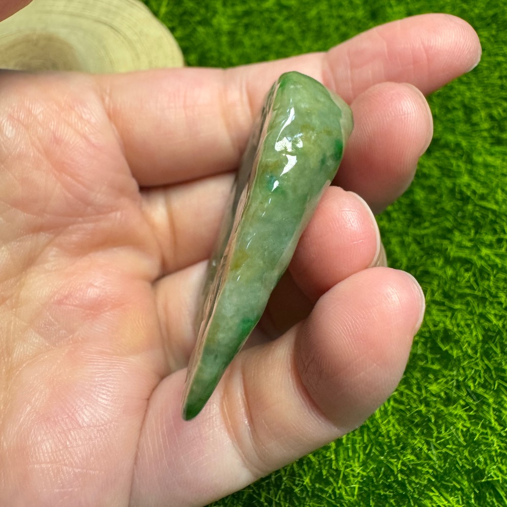 [ 特色收藏] 天然緬甸 A 貨翡翠 黃加綠 悟道 陽綠色-細節圖3