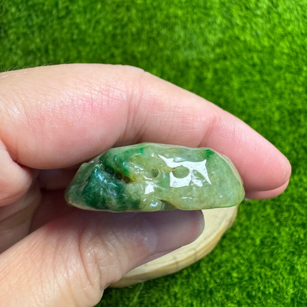 [ 特色收藏] 天然緬甸 A 貨翡翠 黃加綠 悟道 陽綠色-細節圖4