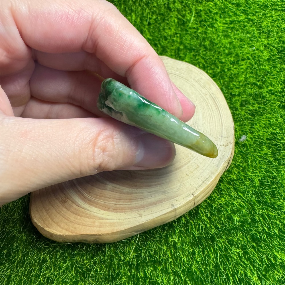 [ 特色收藏] 天然緬甸 A 貨翡翠 黃加綠 悟道 陽綠色-細節圖5