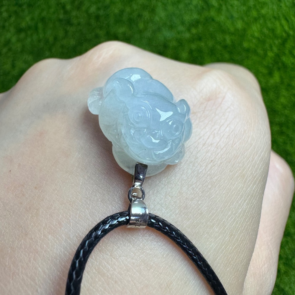 [ 收藏精品] 天然緬甸 A 貨翡翠 白冰三腳金蟾 招財 種老肉細-細節圖2