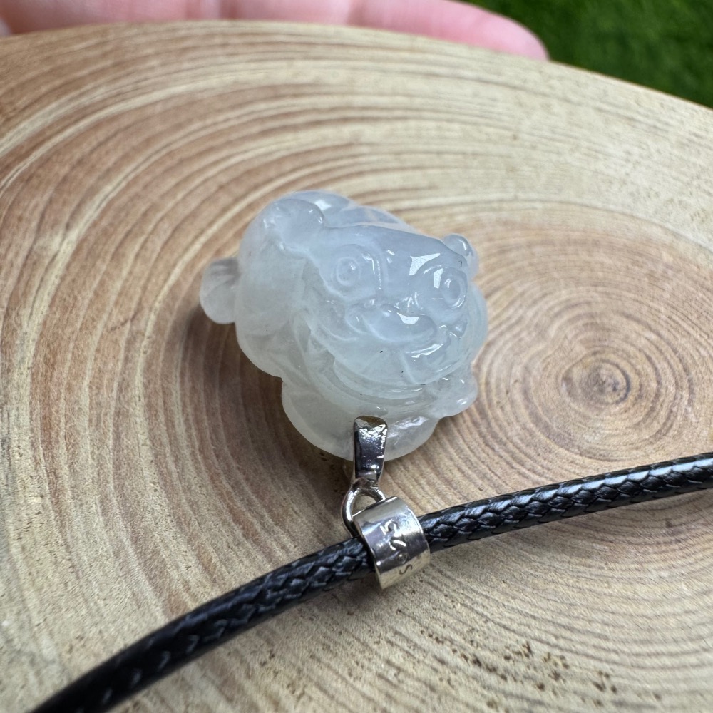 [ 收藏精品] 天然緬甸 A 貨翡翠 白冰三腳金蟾 招財 種老肉細-細節圖8