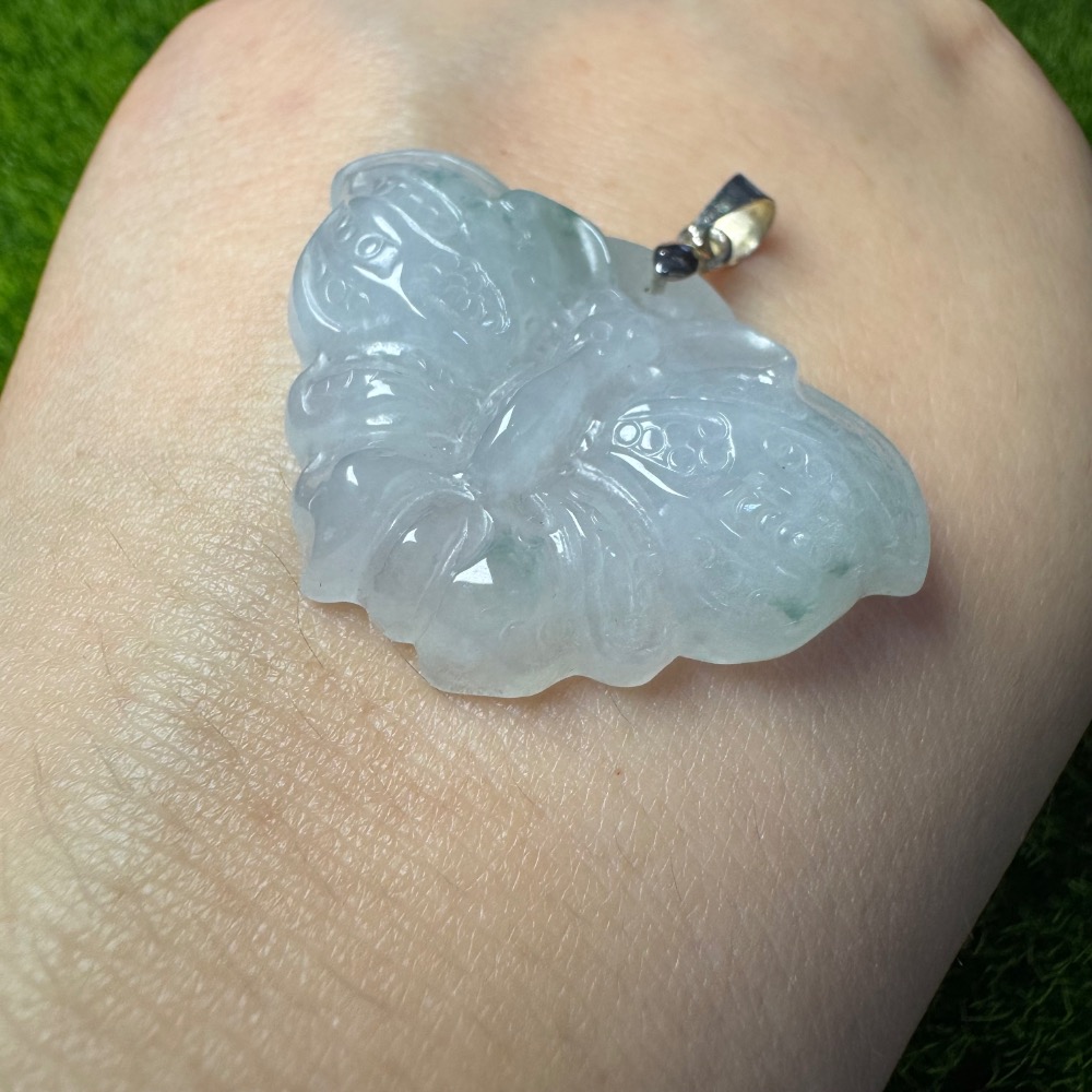 [買太多出清] 天然緬甸 A 貨翡翠 冰起膠飄花 蝴蝶-細節圖4