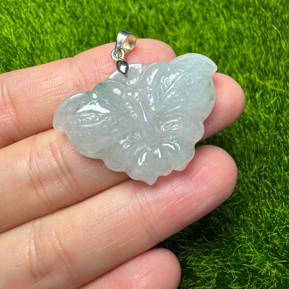 [買太多出清] 天然緬甸 A 貨翡翠 冰起膠飄花 蝴蝶-細節圖8