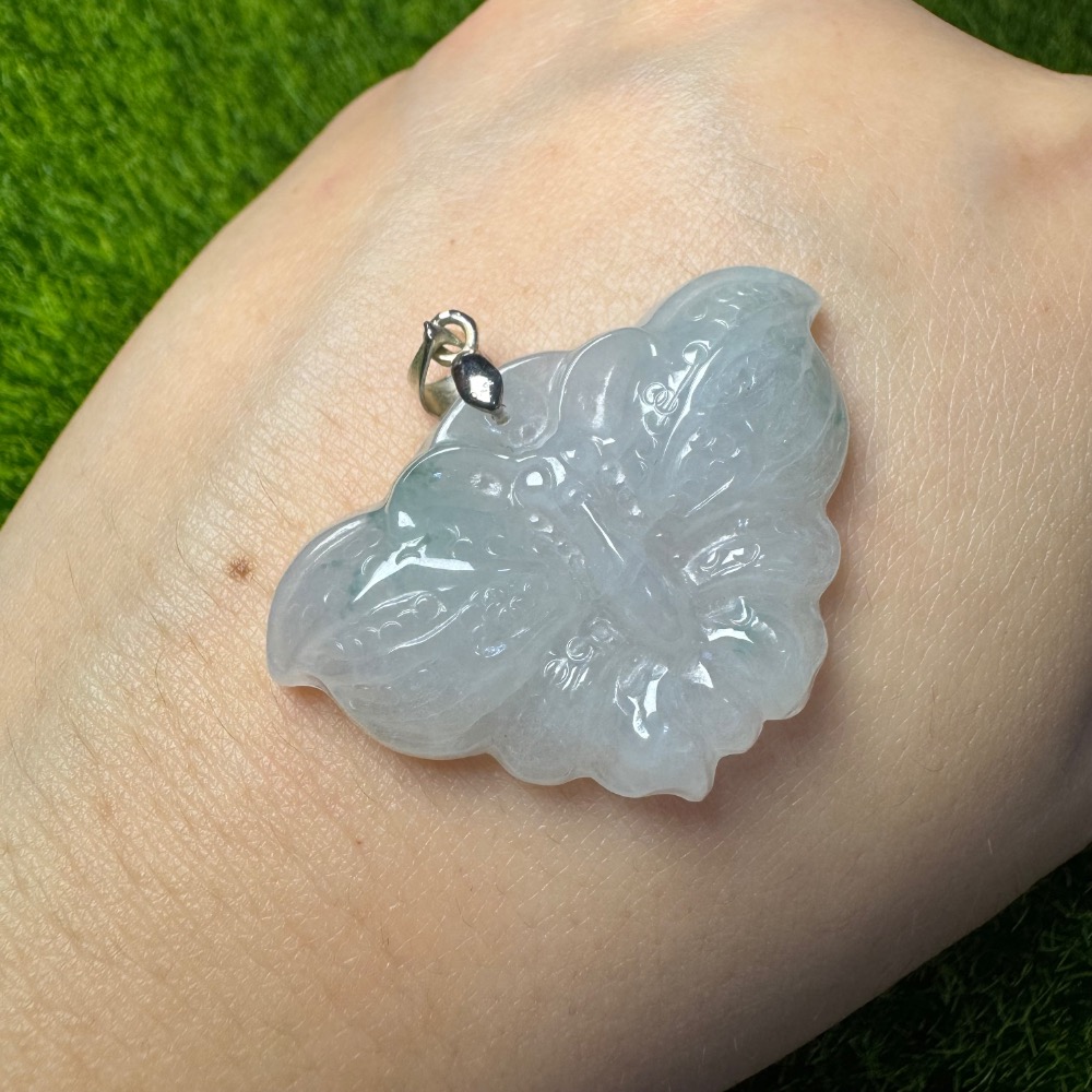 [買太多出清] 天然緬甸 A 貨翡翠 冰起膠飄花 蝴蝶-細節圖9