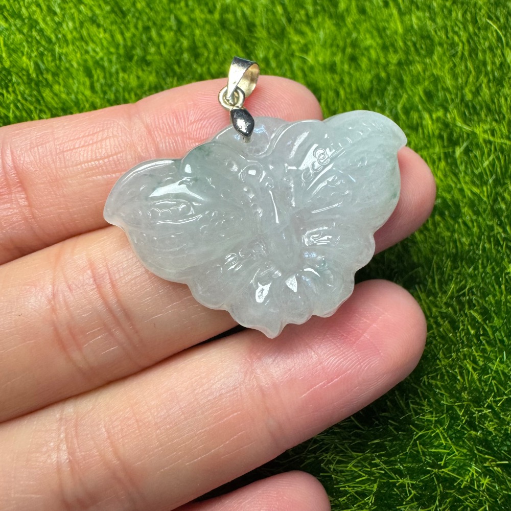 [買太多出清] 天然緬甸 A 貨翡翠 冰起膠飄花 蝴蝶-細節圖10