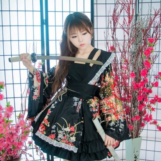 角色扮演 coser 舞台服 和服 改良和服 COSPLAY 服裝 宅舞和風 花魁 演出服 女僕裝 日系軟妹 和服 現貨-細節圖5