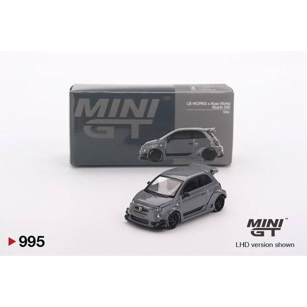 MINI GT 995 Abarth 595 LB-WORKS x Abas Works Grey附 保護盒-細節圖2