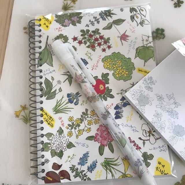 ✽DDJP小舖✽ 日本六花亭 花樣文具組  筆記本 自動鉛筆  原子筆  文件夾 紙膠帶  六花亭文具 花柄文具組 周邊-細節圖3