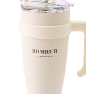 ＊DDJP小舖＊日本 3coins 象牙白色 大容量 不鏽鋼保溫杯 吸管杯 保冰杯 冰壩杯 水杯 1200ml-細節圖2