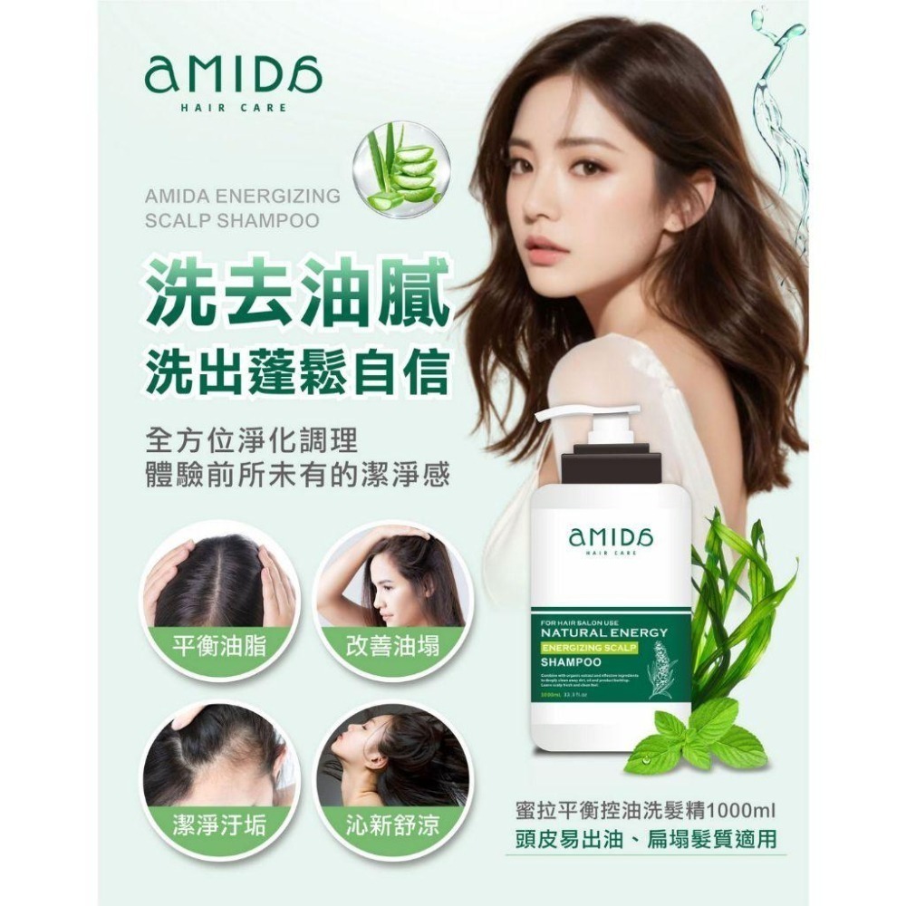 AMIDA  平衡控油 洗髮精 1000ml +250ml (新舊包裝隨機出貨)  【風行小舖】-細節圖4