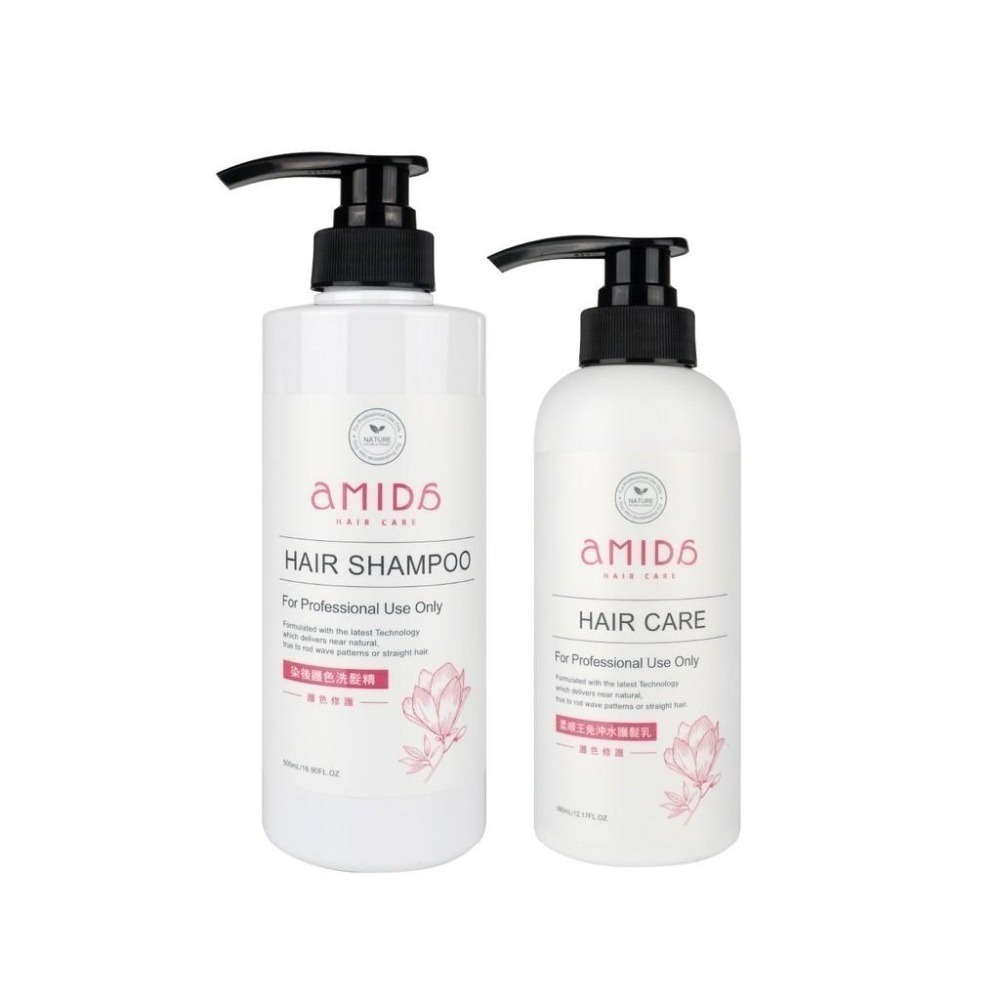 AMIDA 染後護色洗髮精 500ml/柔順王免沖水護髮乳 360ml【風行小舖】-細節圖3