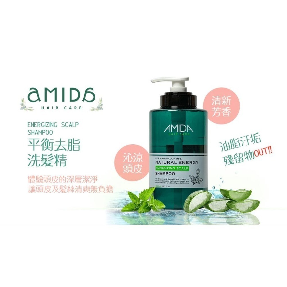 AMIDA 平衡控油洗 髮精 1000ml  【風行小舖】 1000ml 三入家庭組-細節圖3