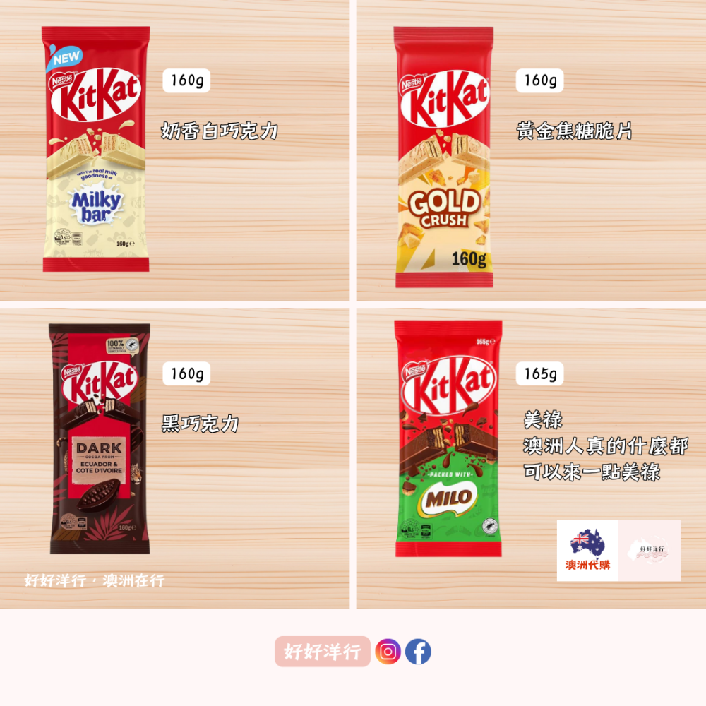 【澳洲預購】KitKat 澳洲風味 大尺寸巧克力 大片巧克力 螞蟻人 甜食控 異國巧克力 澳洲代購｜零售零食-細節圖4