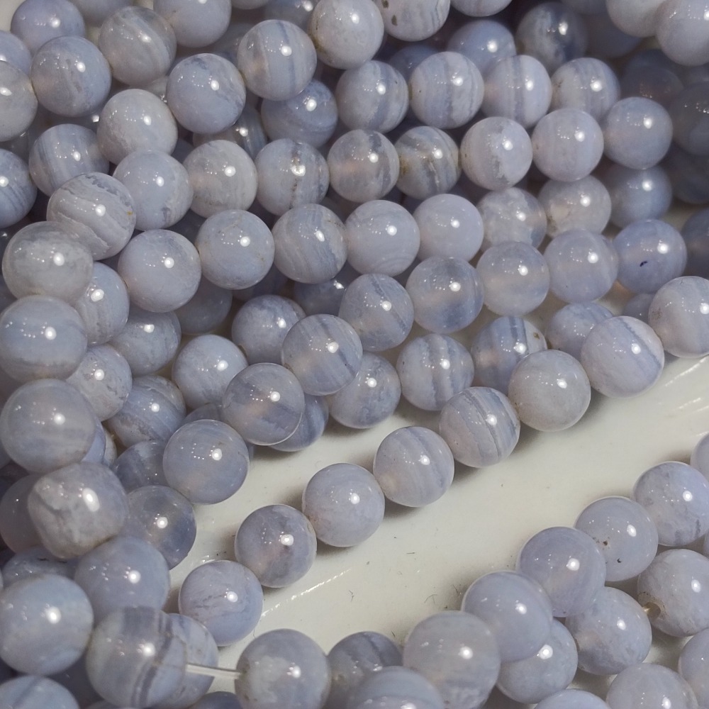 星河丸玉  | 條珠 | 蕾絲瑪瑙、天然藍紋瑪瑙 圓珠6mm整條38cm-細節圖3
