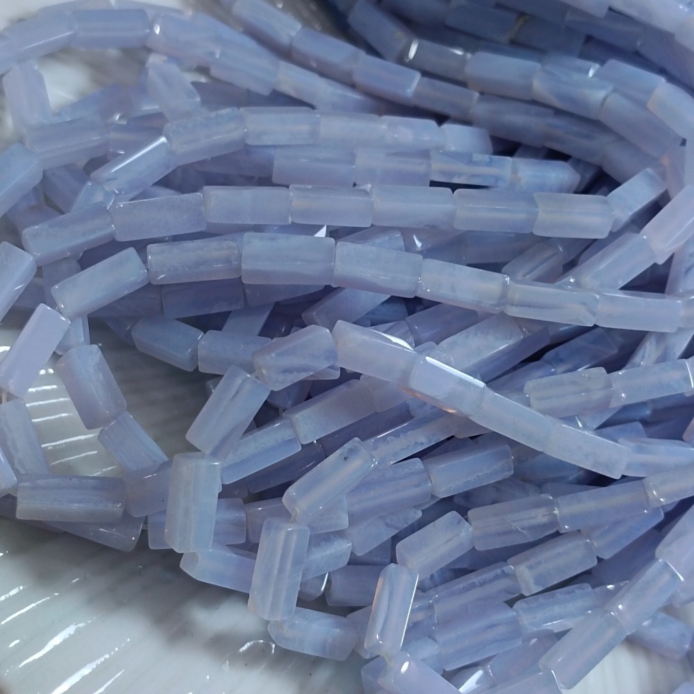 星河丸玉  | 條珠 | 蕾絲瑪瑙、天然藍紋瑪瑙 長方珠5×10mm整條38cm-細節圖4