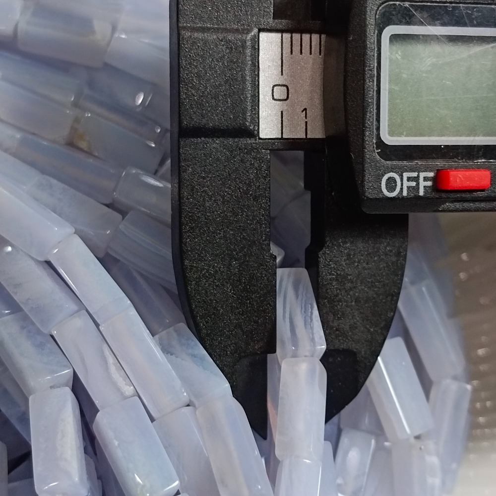 星河丸玉  | 條珠 | 蕾絲瑪瑙、天然藍紋瑪瑙 長方珠5×10mm整條38cm-細節圖5