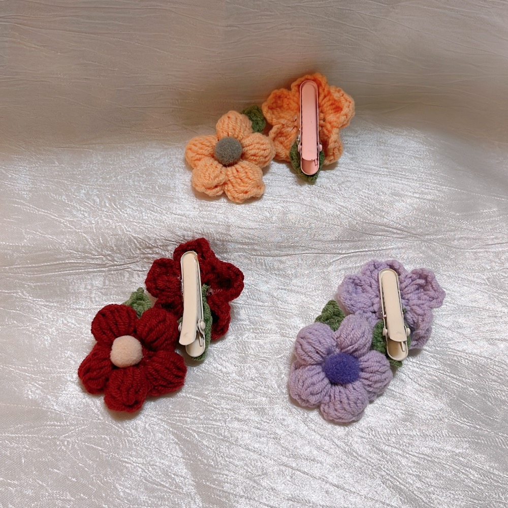 【現貨】泡芙小花髮夾-細節圖2