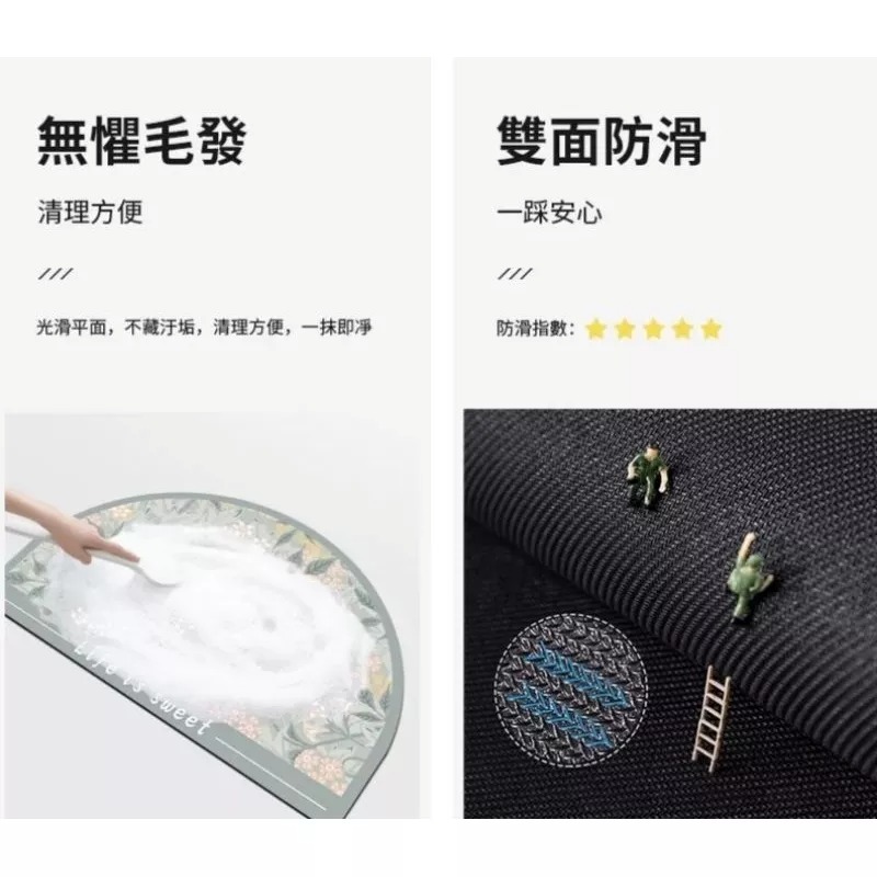 彩虹硅藻泥吸水防滑地墊-細節圖5
