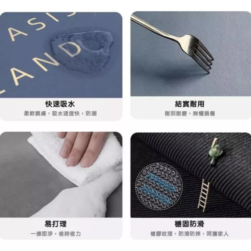 彩虹硅藻泥吸水防滑地墊-細節圖7
