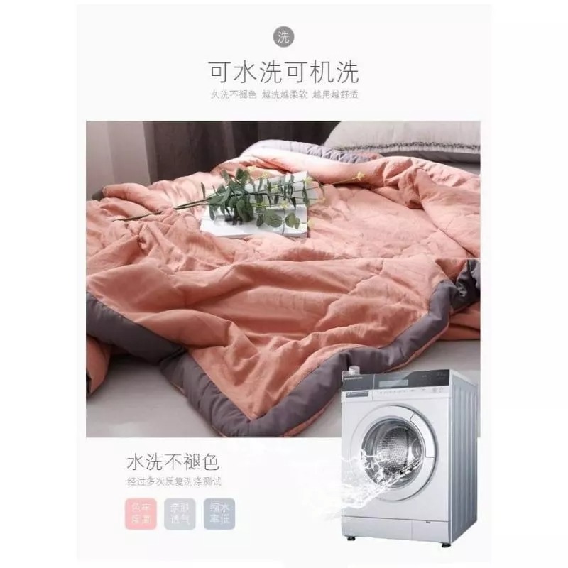 夏日馬卡龍色系棉柔涼被-細節圖7