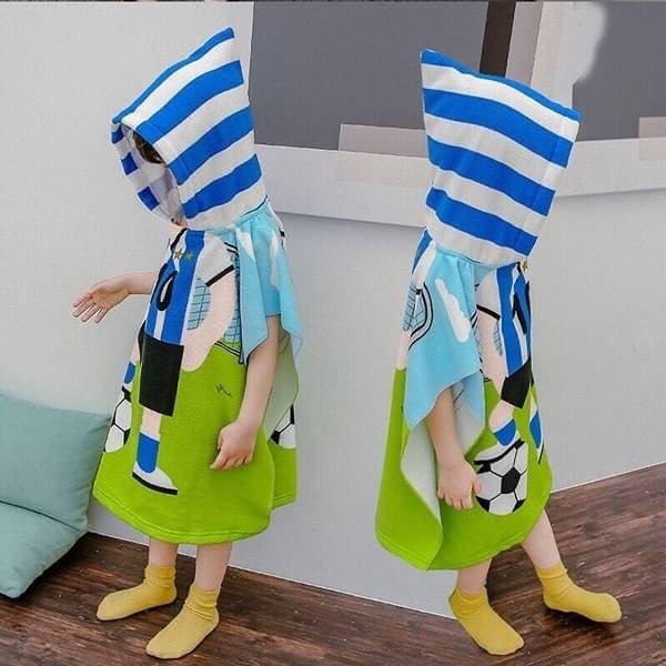 可愛卡通兒童連帽浴巾斗篷-細節圖2