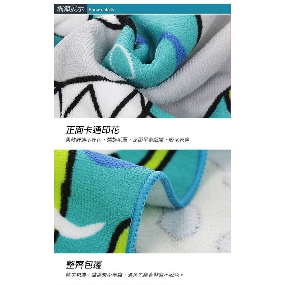 可愛卡通兒童連帽浴巾斗篷-細節圖3