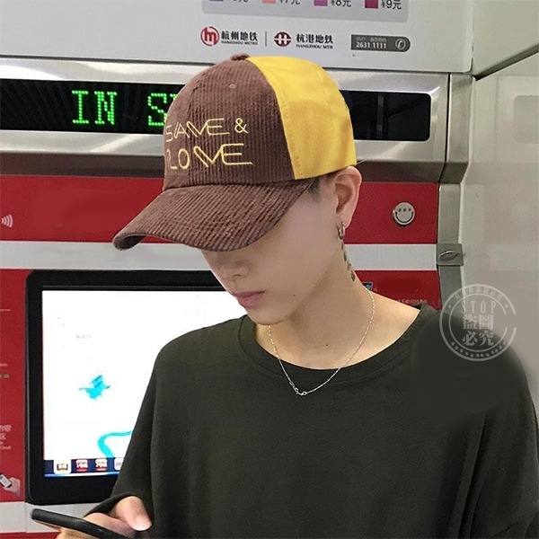 2023秋冬款 燈芯絨雙色潮流個性棒球帽-細節圖2