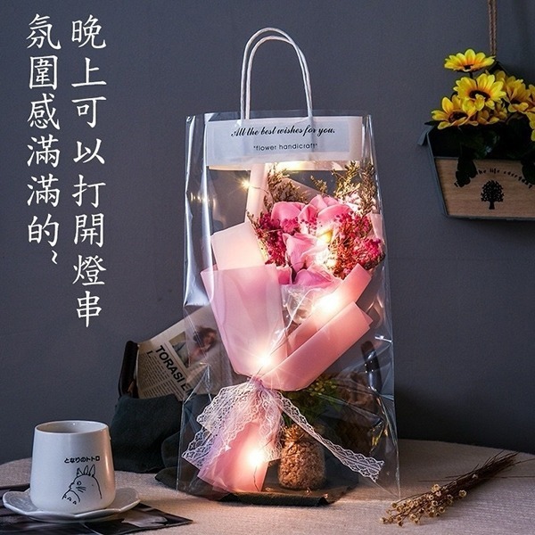 浪漫 閃亮LED  花香香皂花束-細節圖3