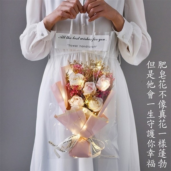 浪漫 閃亮LED  花香香皂花束-細節圖4