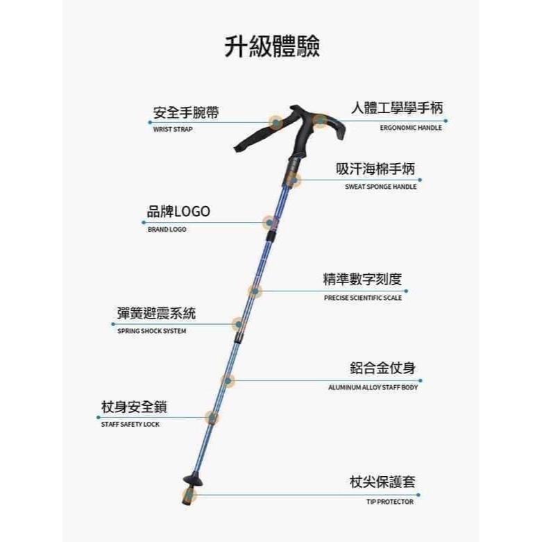 伸縮輕量韌實鋁合金登山杖-細節圖6