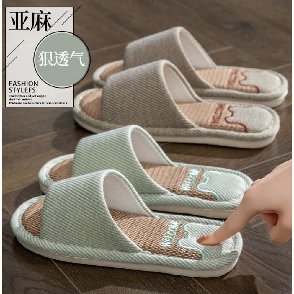 “厚“感四季貓耳棉麻透氣防滑室內拖鞋-細節圖7