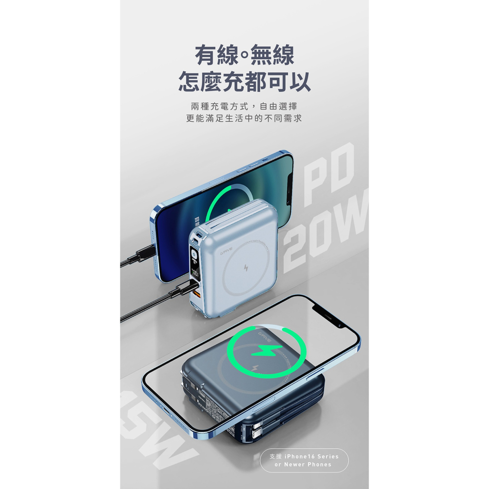 CB🌟G’FIVE 10000mAh磁吸無線充電多功能行動電源 (附贈收納包) 台灣公司貨 自帶線 旅遊 出-細節圖5