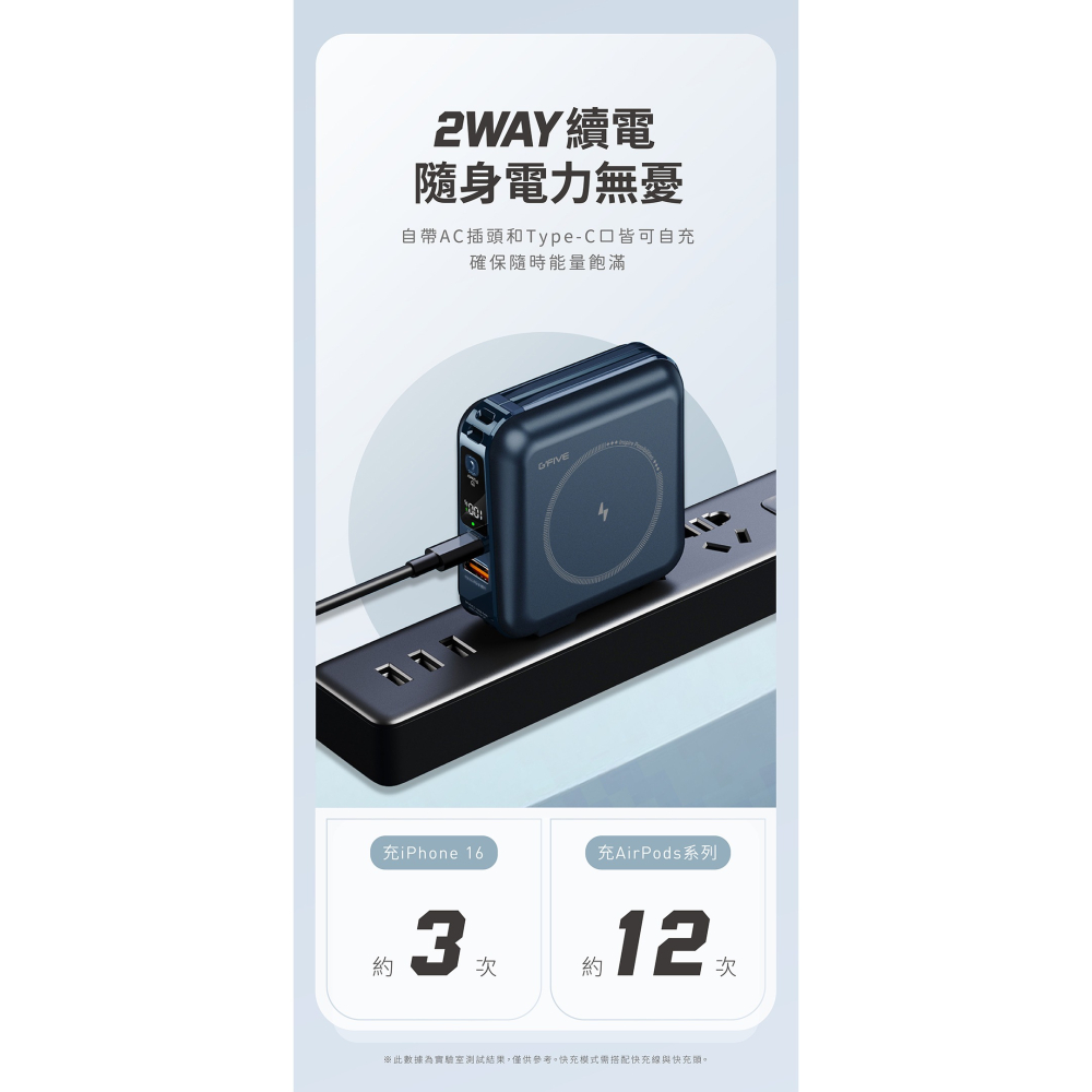 CB🌟G’FIVE 10000mAh磁吸無線充電多功能行動電源 (附贈收納包) 台灣公司貨 自帶線 旅遊 出-細節圖6