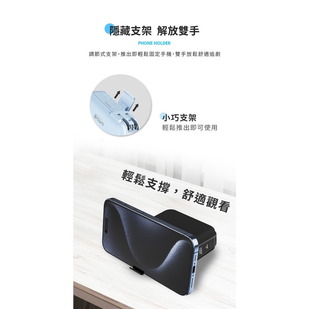 CB🌟G’FIVE 15000mAh大容量多功能行動電源 (附贈收納包) 台灣公司貨 自帶線 大容量-細節圖11