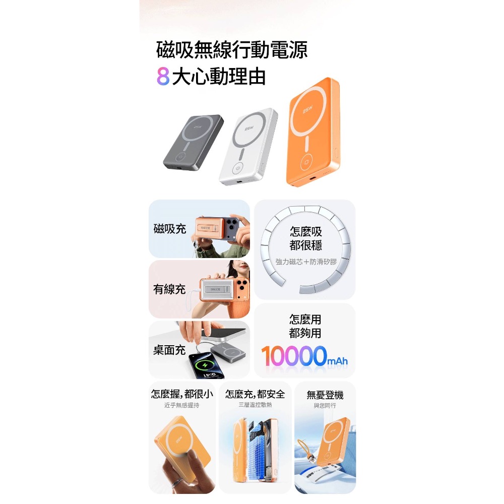 【King 】準固態行動電源 35w 磁吸無線行動電源 防爆 CCC認證 可登機 10000mAh 吊飾TypeC線-細節圖9