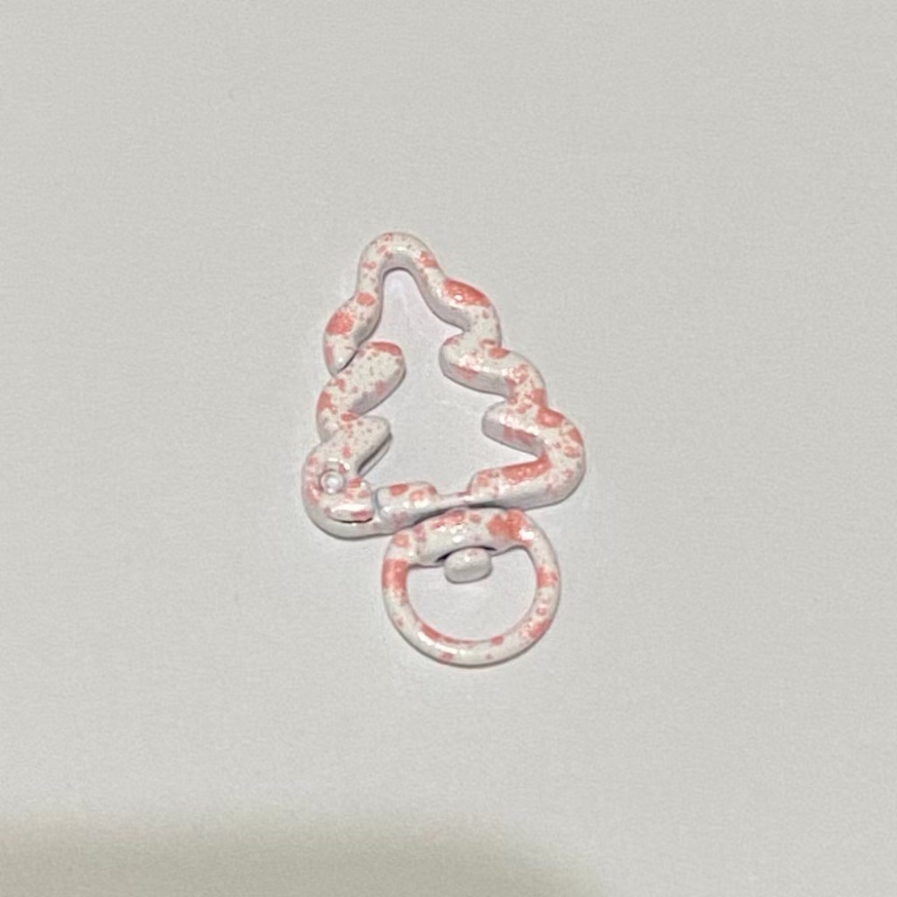 金屬 細閃 滴油 聖誕樹 烤漆 手繪花邊 – 鑰匙扣 包包扣 掛鉤 配件 扣環 彈簧扣 金屬扣-規格圖3