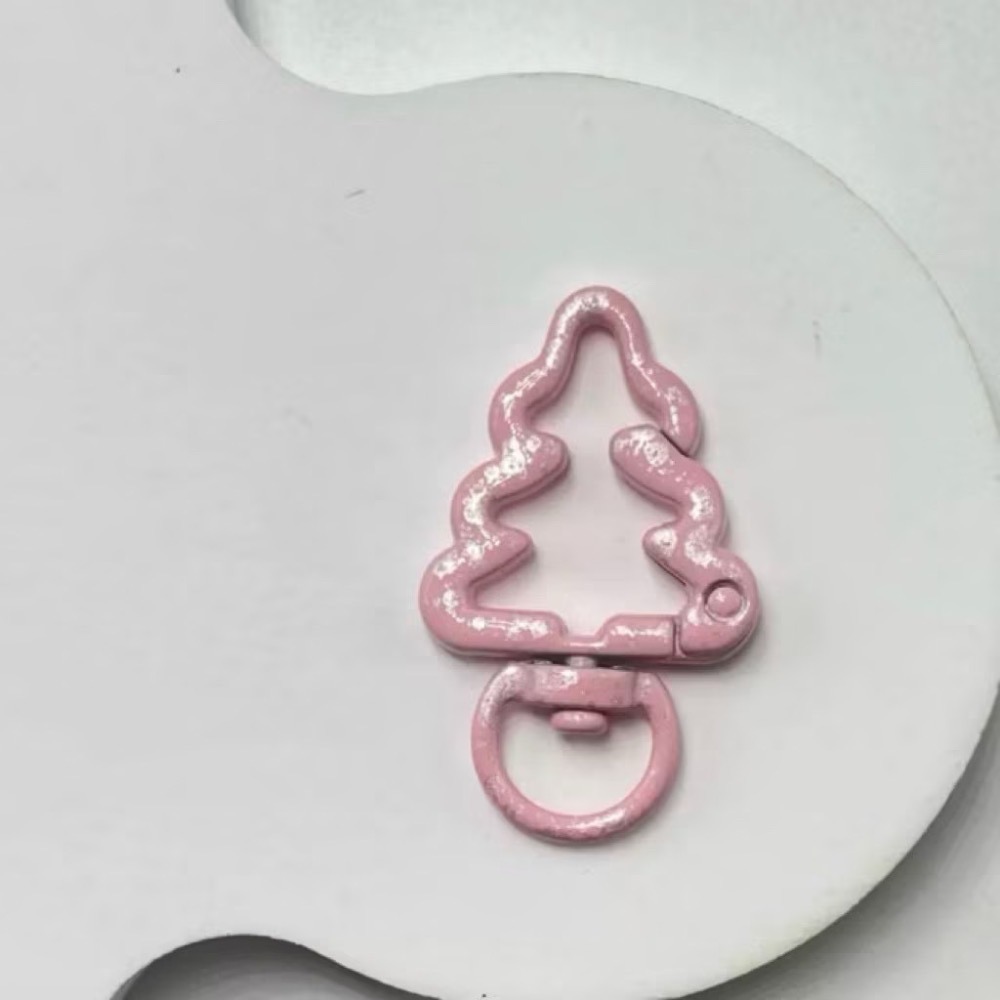 金屬 細閃 滴油 聖誕樹 烤漆 手繪花邊 – 鑰匙扣 包包扣 掛鉤 配件 扣環 彈簧扣 金屬扣-規格圖3