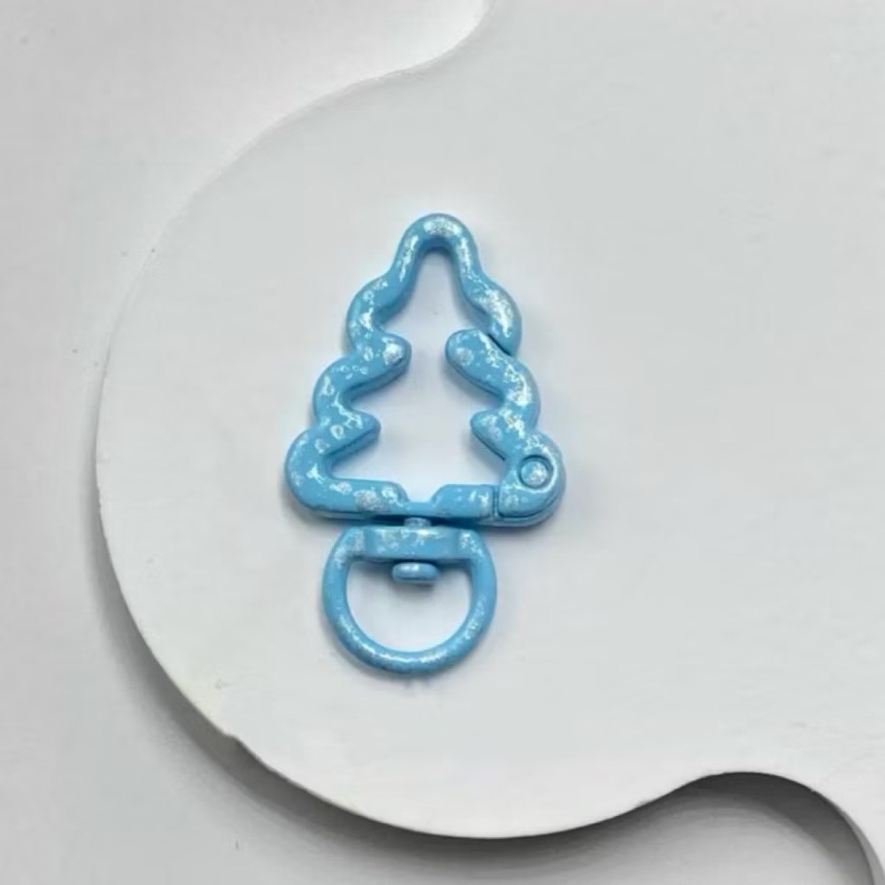 金屬 細閃 滴油 聖誕樹 烤漆 手繪花邊 – 鑰匙扣 包包扣 掛鉤 配件 扣環 彈簧扣 金屬扣-規格圖3