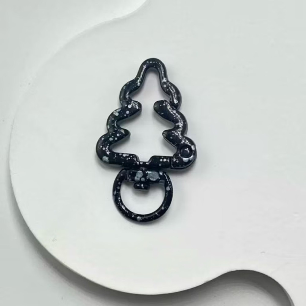 金屬 細閃 滴油 聖誕樹 烤漆 手繪花邊 – 鑰匙扣 包包扣 掛鉤 配件 扣環 彈簧扣 金屬扣-規格圖3