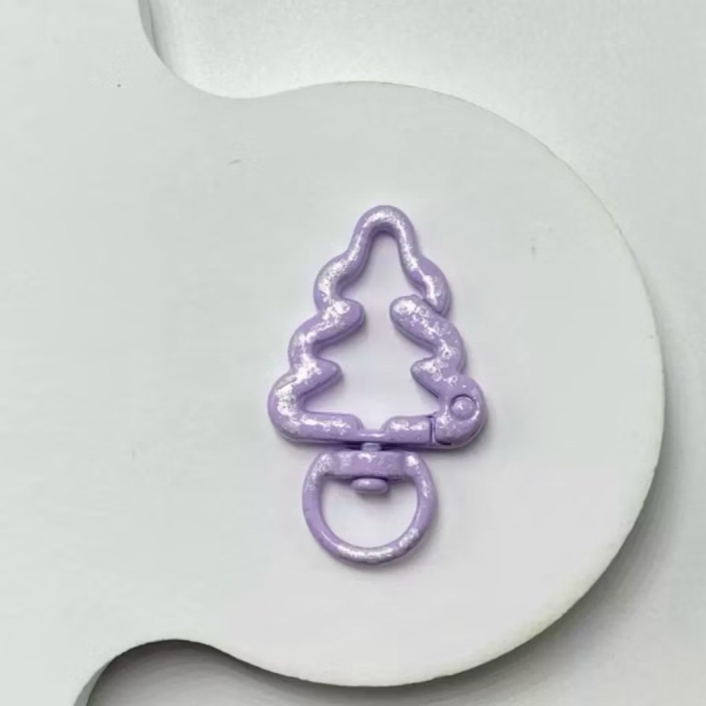 金屬 細閃 滴油 聖誕樹 烤漆 手繪花邊 – 鑰匙扣 包包扣 掛鉤 配件 扣環 彈簧扣 金屬扣-規格圖3