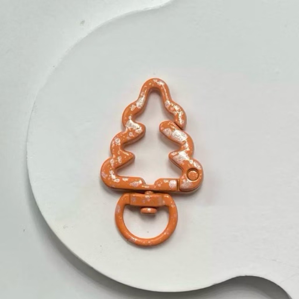 金屬 細閃 滴油 聖誕樹 烤漆 手繪花邊 – 鑰匙扣 包包扣 掛鉤 配件 扣環 彈簧扣 金屬扣-規格圖3