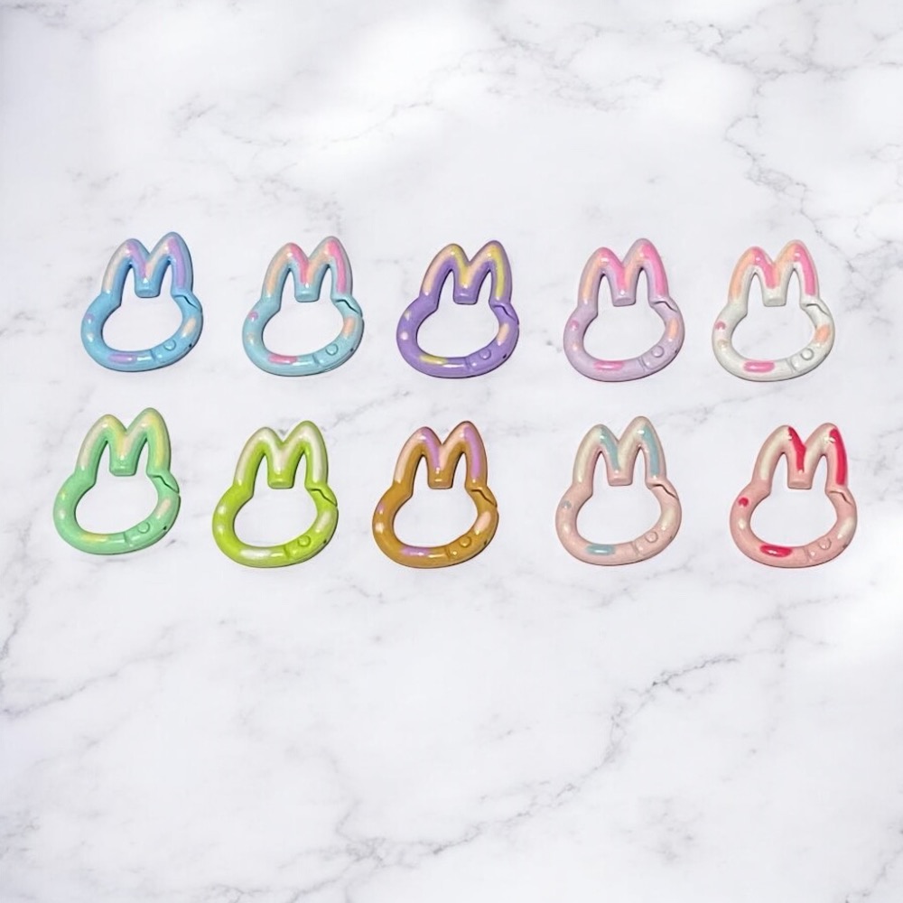 烤漆 亮手繪 兔子 彈簧扣 可愛連接扣 – 鑰匙扣 包包扣 掛鉤 配件 扣環 彈簧扣 金屬扣-細節圖3