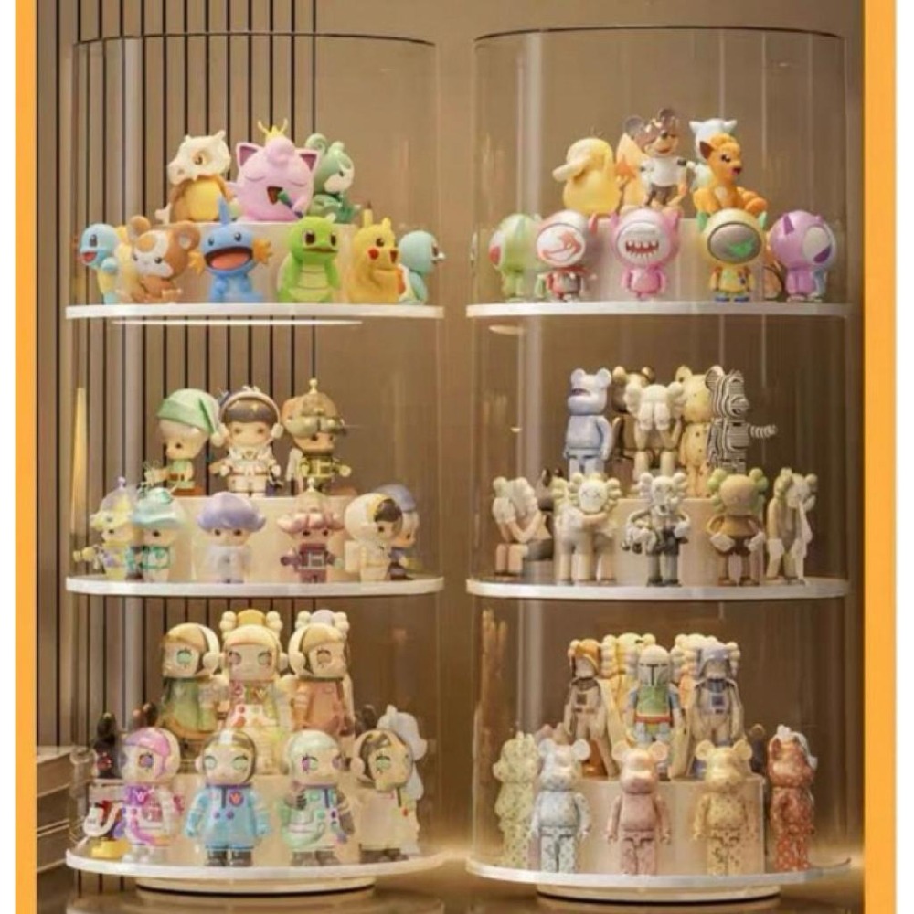 旋轉 收納展示架 圓形 模型 展示 扭蛋 展示櫃 防塵 透明 展示盒-細節圖2