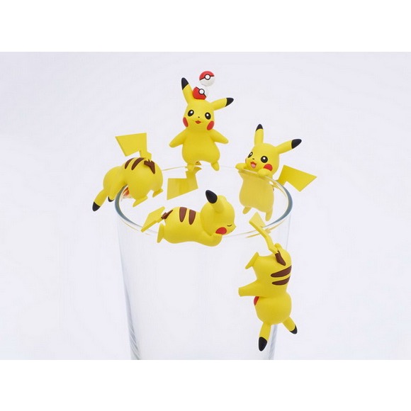 精靈寶可夢 Pokemon 皮卡丘 日本 奇譚俱樂部 皮卡丘 杯緣子 共5隻-細節圖2
