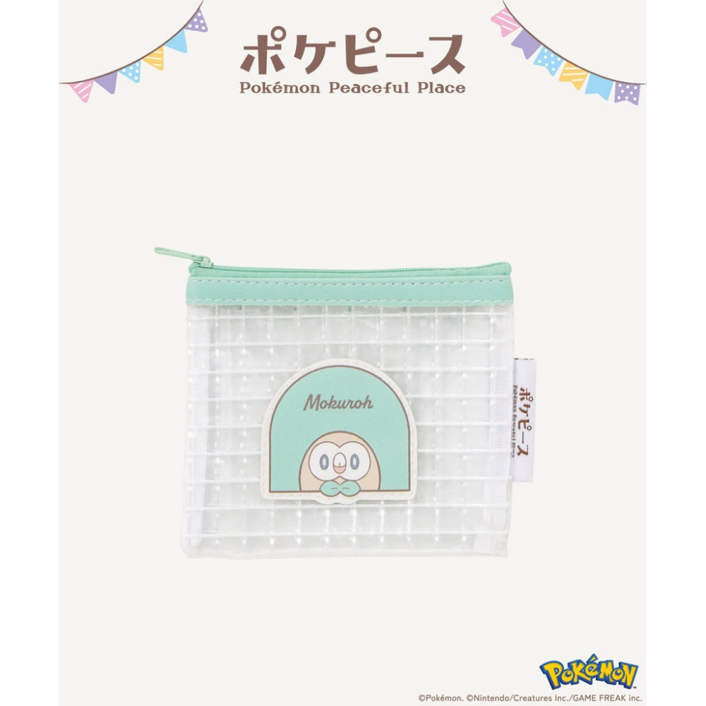 3COINS 精靈寶可夢 pokemon peaceful place 透明袋 收納袋 零錢包 卡片夾 一對鼠 木木梟-規格圖5