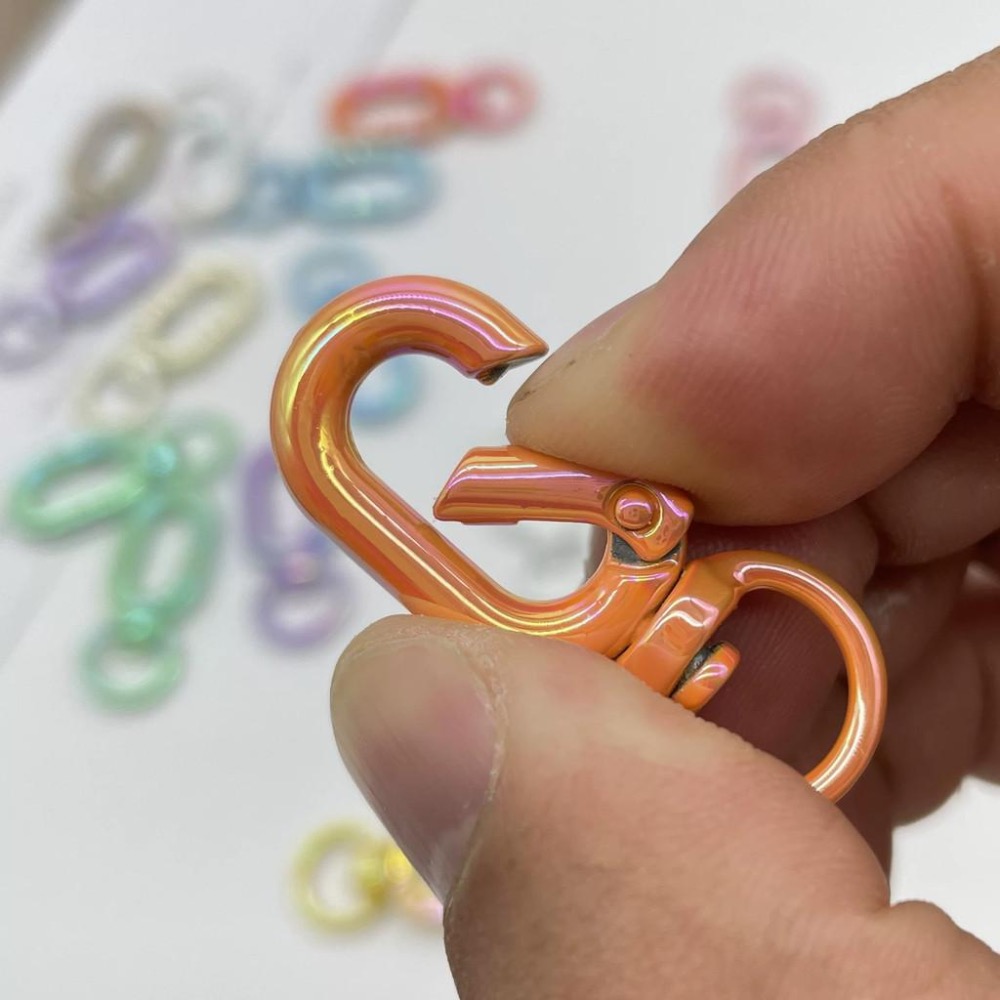 炫彩 橢圓開口 鑰匙扣 背包扣 包包扣 掛鉤 配件 連接環 彈簧扣 固定扣 金屬扣-細節圖2