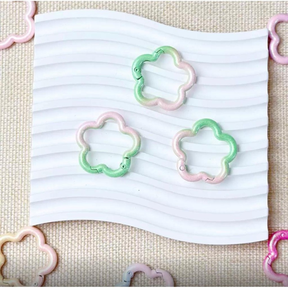 珠光 漸變 大 花朵 鑰匙扣 背包扣 包包扣 掛鉤 配件 連接環 彈簧扣 固定扣 金屬扣-細節圖2